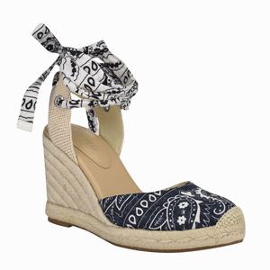 Nine West Friend Ankle Wrap Espadrille Sleehak Sandalen DonkerBlauw Nederland | QVS-058246